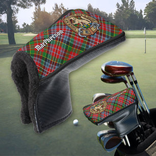 Clan MacPherson Crest over Tartan Golf Head Cover