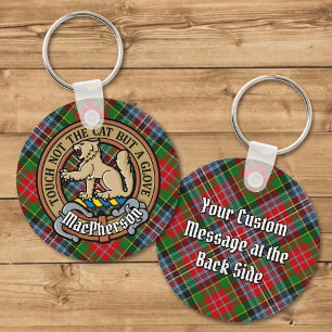 Clan MacPherson Crest over Tartan Key Ring