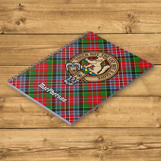 Clan MacPherson Crest over Tartan Notebook (Creator Uploaded)