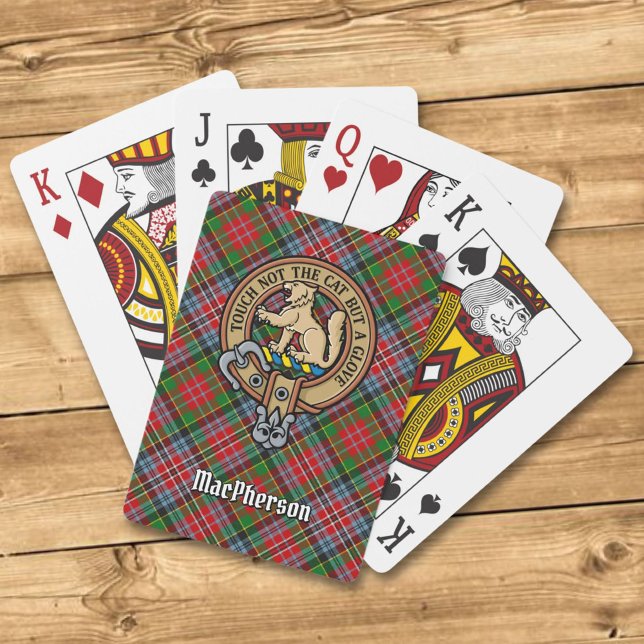 Clan MacPherson Crest over Tartan Playing Cards (Creator Uploaded)