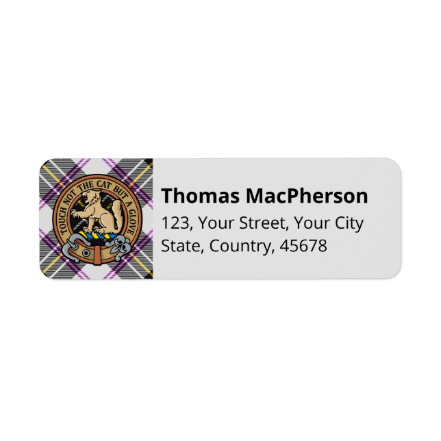 Clan MacPherson Dress Tartan Label (Front)