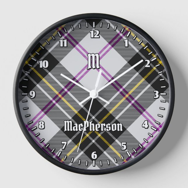 Clan MacPherson Dress Tartan Large Clock (Front)