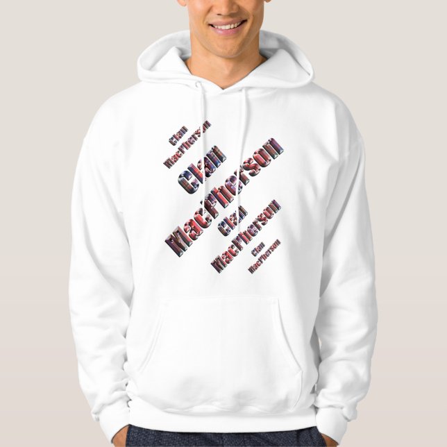 Clan MacPherson Four Tartan Name Logos, Hoodie (Front)