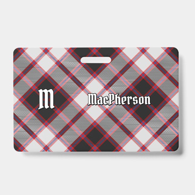 Clan MacPherson Hunting Tartan Badge ID Badge (Front)