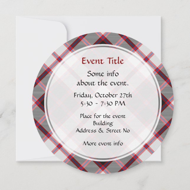 Clan MacPherson Hunting Tartan Invitation (Back)