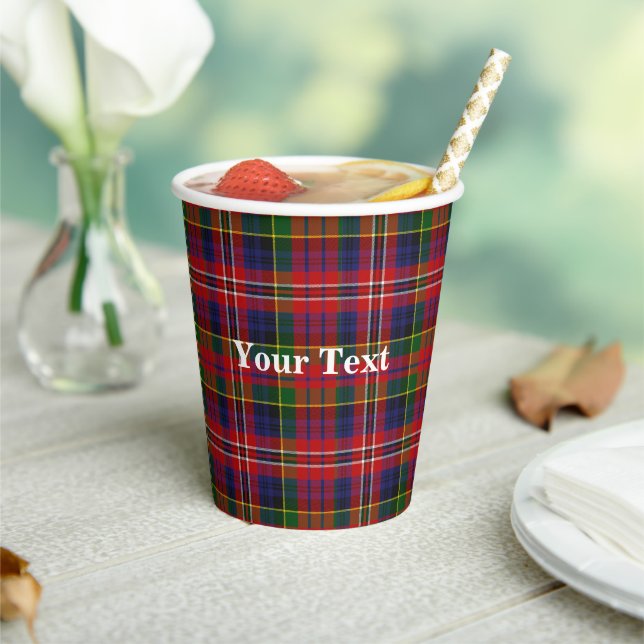 Clan MacPherson Plaid Custom Paper Cups (Insitu)