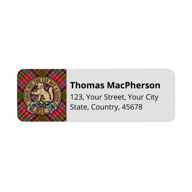 Clan MacPherson Tartan Label (Front)