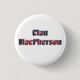 Clan MacPherson Tartan Logo, 3 Cm Round Badge