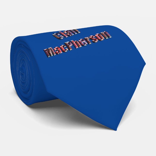 Clan Macpherson Tartan Name, Neck Tie (Rolled)
