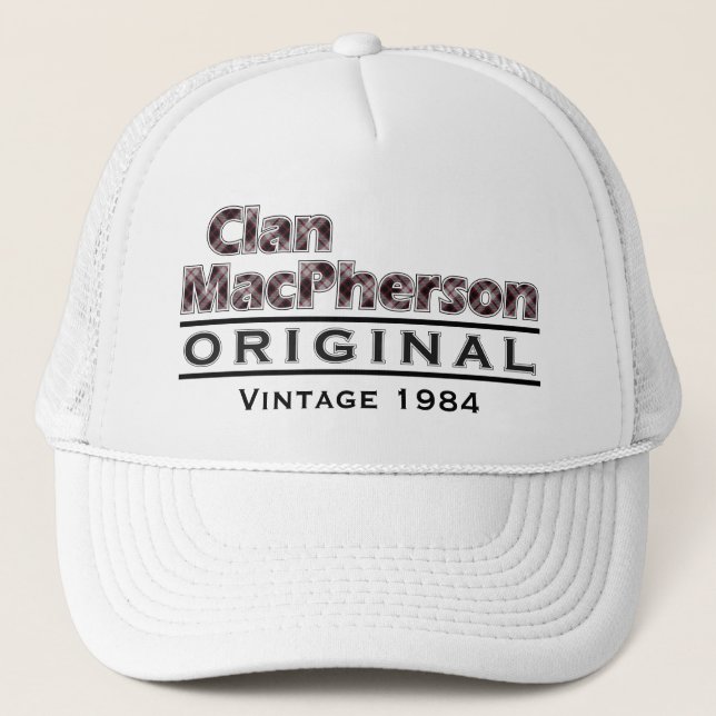 Clan MacPherson Vintage Customise Your Birthyear Trucker Hat (Front)