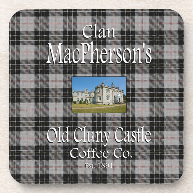 Clan MacPherson's Old Cluny Castle Coffee Co. Coaster (Front)