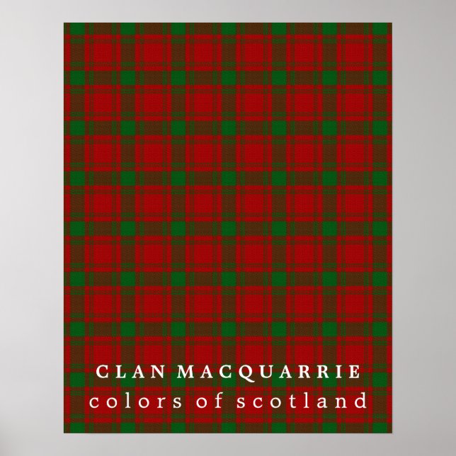 Clan MacQuarrie Colors of Scotland Tartan Poster (Front)