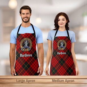 Clan MacQueen Crest over Tartan Apron