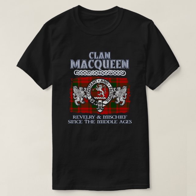 Clan Macqueen crest Scottish clans Scottish surnam T-Shirt (Design Front)