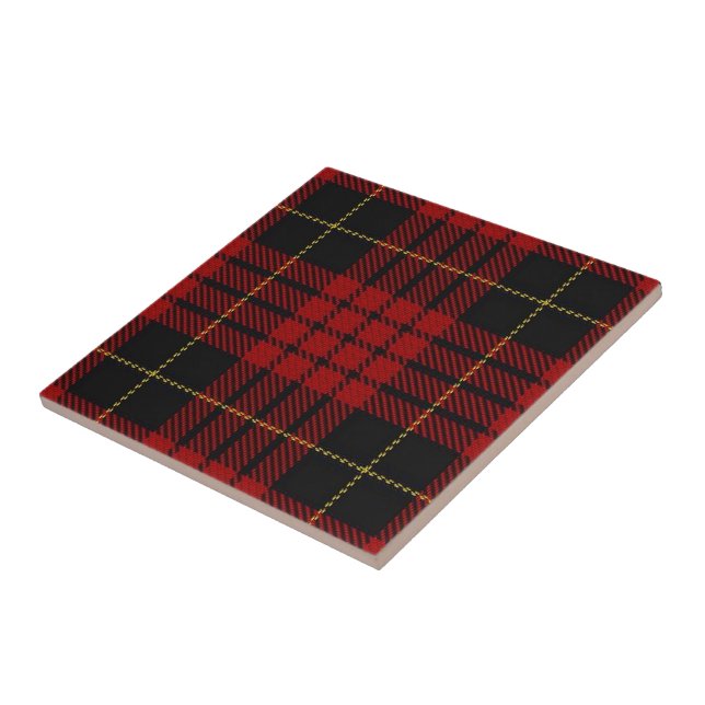 Clan MacQueen Scottish Expressions Red Tartan Tile (Side)