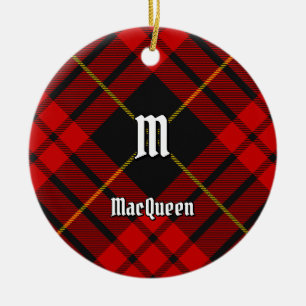 Clan MacQueen Tartan Ceramic Tree Decoration