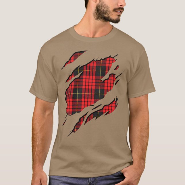 Clan MacQueen Tartan Plaid Effects T-Shirt (Front)