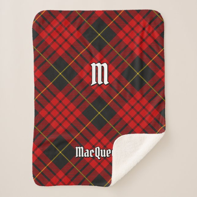 Clan MacQueen Tartan Sherpa Blanket (Front)