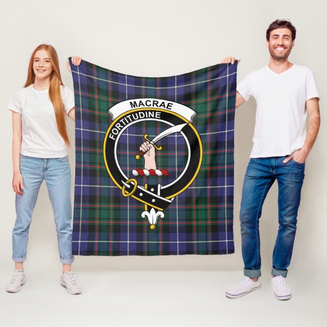 Clan MacRae Hunting Modern Tartan Plaid Fleece Blanket (In Situ)