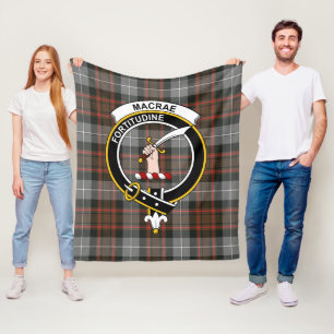 Clan MacRae Hunting Weathered Tartan Plaid Fleece Blanket