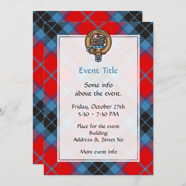 Clan MacTavish Crest Invitation (Front/Back)