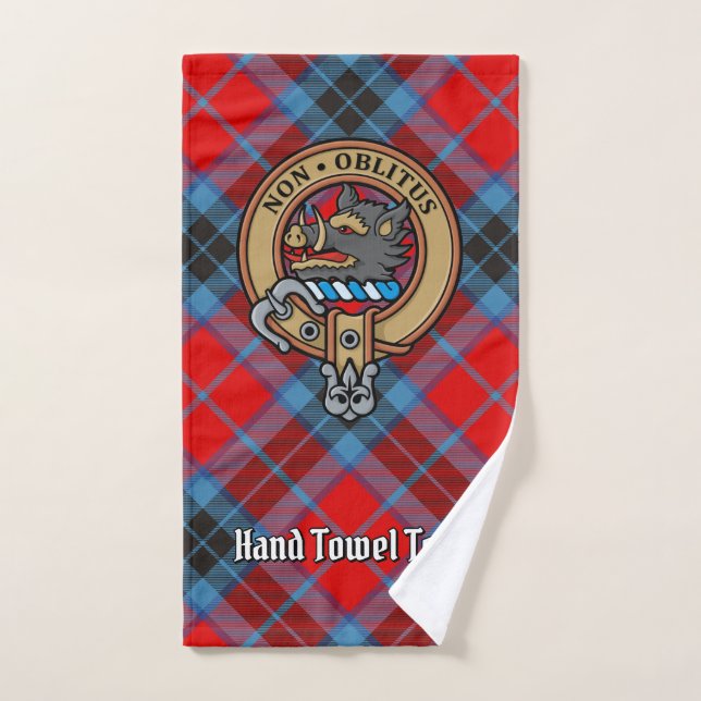 Clan MacTavish Crest over Tartan Bath Towel Set (Hand Towel)