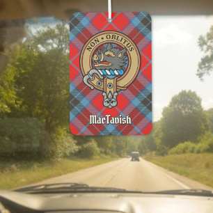 Clan MacTavish Crest over Tartan Car Air Freshener