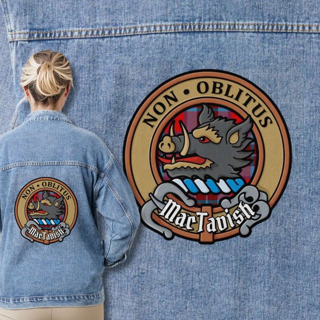 Clan MacTavish Crest over Tartan Denim Jacket (Creator Uploaded)