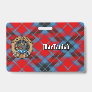 Clan MacTavish Crest over Tartan ID Badge