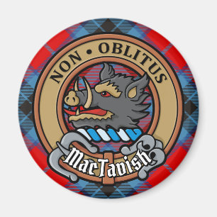 Clan MacTavish Crest over Tartan Magnet