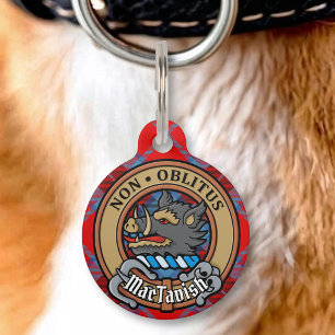 Clan MacTavish Crest over Tartan Pet Tag