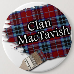 Clan MacTavish Tartan Paint Brush 6 Cm Round Badge
