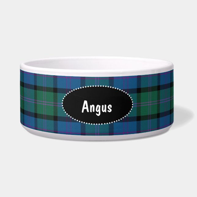 Clan MacThomas Plaid Custom Dog Bowl (Front)