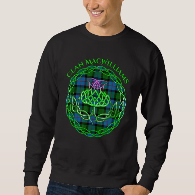 Clan Macwilliams Scottish Tartan Celtic Thistle Sweatshirt (Front)