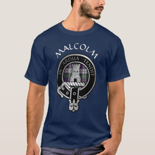 Clan Malcolm Crest & Dress Tartan T-Shirt