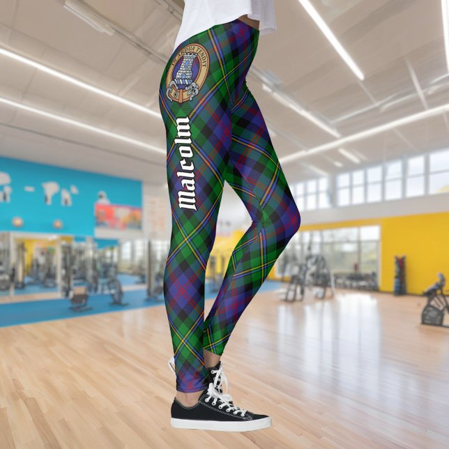 Clan Malcolm Crest over Tartan Leggings (Creator Uploaded)
