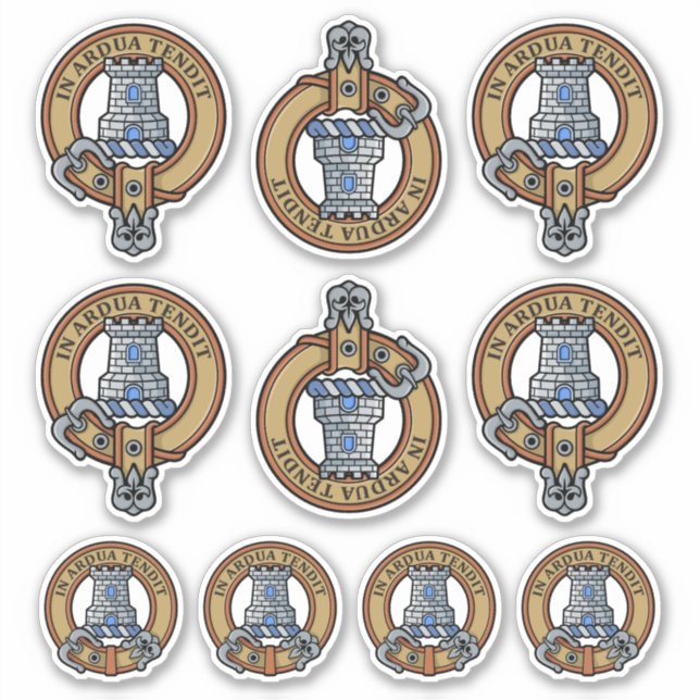 Clan Malcolm Crest Sticker Set (Front)