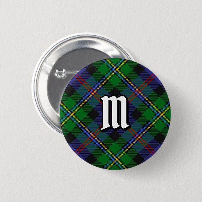 Clan Malcolm Tartan 6 Cm Round Badge (Front & Back)