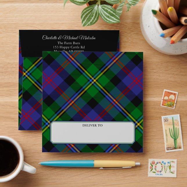 Clan Malcolm Tartan Envelope (Desk)