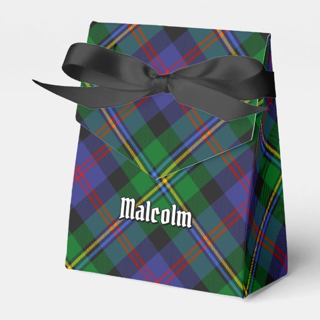 Clan Malcolm Tartan Favour Box (Front Side)