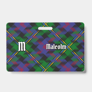Clan Malcolm Tartan ID Badge