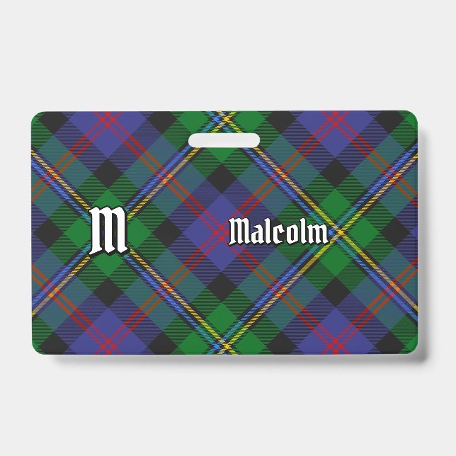 Clan Malcolm Tartan ID Badge (Front)