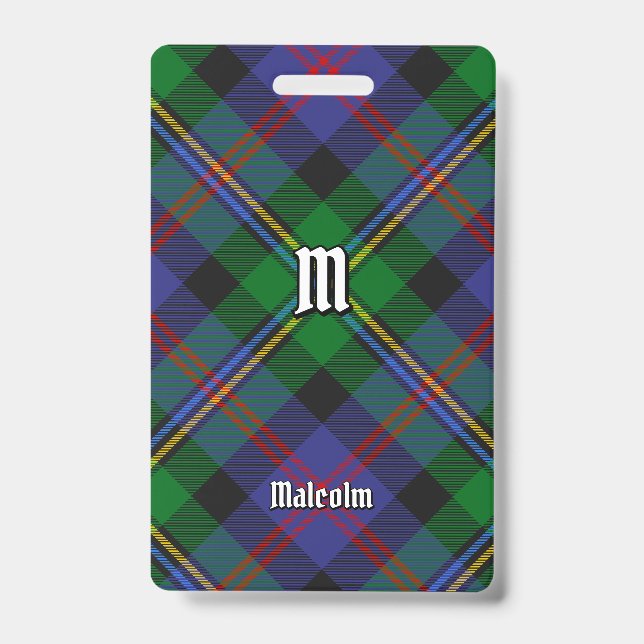 Clan Malcolm Tartan ID Badge (Front)