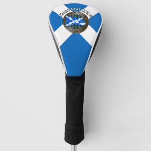 Clan Malcolm Tartan Knot & Flag Golf Head Cover