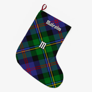 Clan Malcolm Tartan Large Christmas Stocking