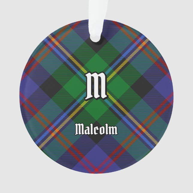 Clan Malcolm Tartan Ornament (Front)