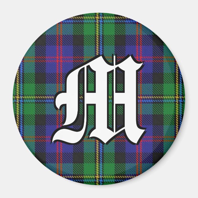 Clan Malcolm Tartan Plaid Accents Magnet (Front)