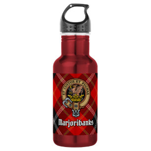 Clan Marjoribanks Crest over Tartan 532 Ml Water Bottle