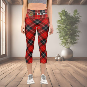 Clan Marjoribanks Crest over Tartan Capri Leggings