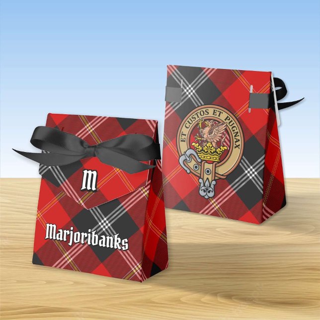 Clan Marjoribanks Crest over Tartan Favour Box (Creator Uploaded)